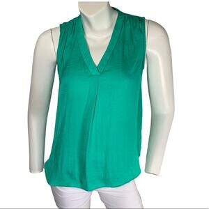 Alfani PP Sleeveless v neck blouse teal blue green